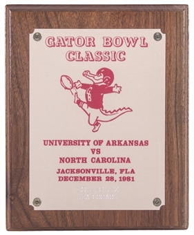 1981 Gator Bowl Classic Plaque Presented To Lou Holtz (Holtz LOA)